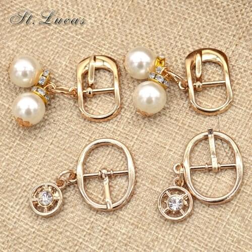 High quality 10pcs/lot 11mm 15mm gold decoration metal Buckles for shoes garment crafts DIY Accessories Sewing scrapbooking