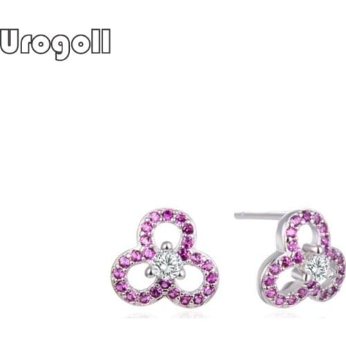 Fine Jewelry 925 Sterling Silver Flower Stud Earrings Gift For Women Romantic Anniversary Party Noble Earring Jewelry Gifts