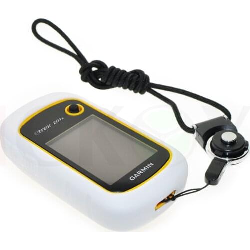 Protect Silicon White Case + Black Detachable Ring Neck Strap for Garmin eTrex 10 20 30 10x 20x 30x 22x 32x Hiking GPS