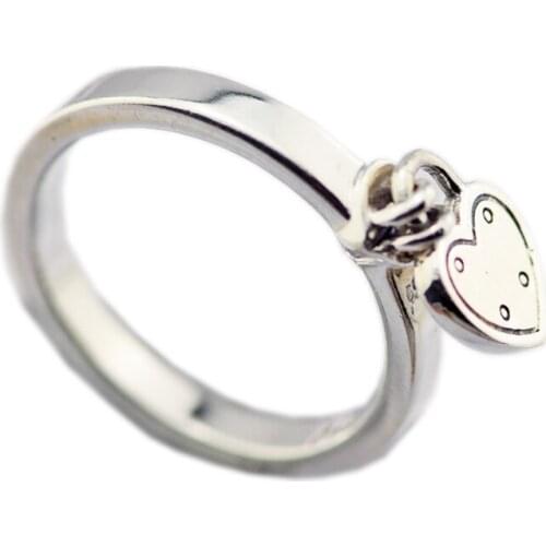 QANDOCCI Rings for Women Authentic 925 Sterling Silver Love Lock Ring Valentines Day Gift Rings Fashion Jewelry