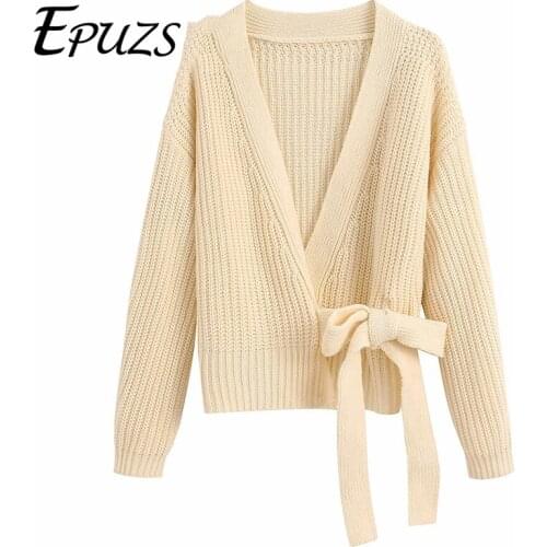 Eurpean style pink knitted sweater casual long sleeven V-Neck office lady sweaters 2020 fashion loose sashes cardigans sweaters