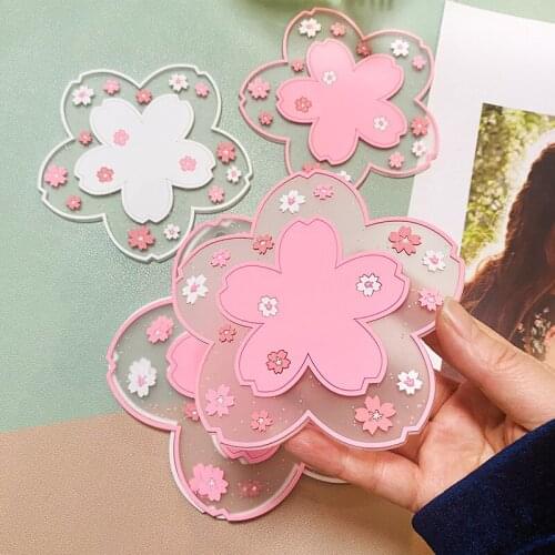 1pc Japan Style Cherry Blossom Heat Insulation Table Mat Family Office Anti-skid Tea Cup Milk Mug Coffee Cup Coaster
