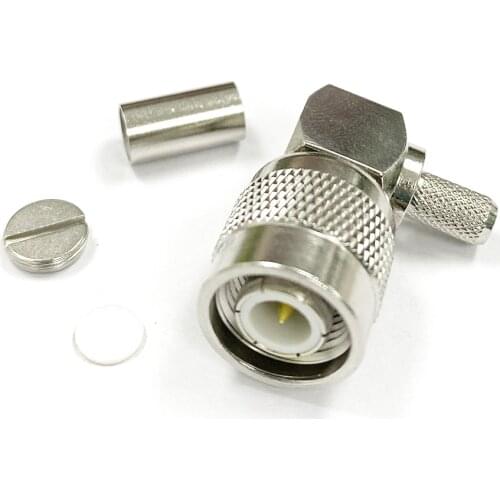 1pc TNC male plug RF Coax Connector Right Angle Crimp For LMR195 RG58 RG142 cable Wholesale Fast Shipping
