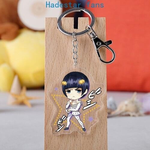 10 Pcs/lot Cartoon JoJos Bizarre Adventure Anime Acrylic Keychain Joseph Joestar Pendant Keyring Fans Gift Size 5.5cm