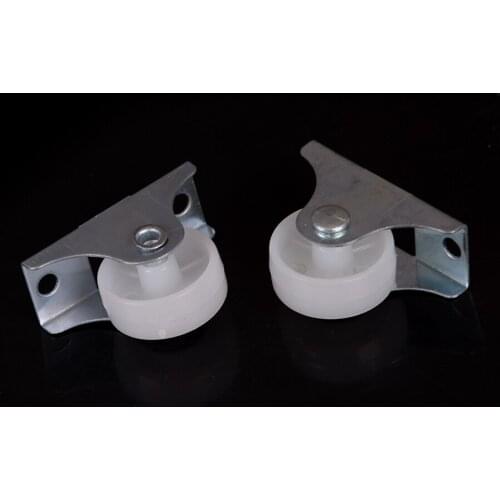 2 Pcs Wheel Universal Swivel Casters Roller White Plastic Furniture Replacement Caster Wheel For Platform Trolley Chair