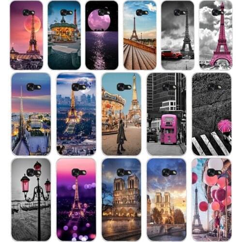 200FG Love Paris Eiffel tower Soft Silicone Tpu Cover phone Case for Samsung a3 2016 a5 2017 a6 plus a7 a8 2018 s6 7 8 9