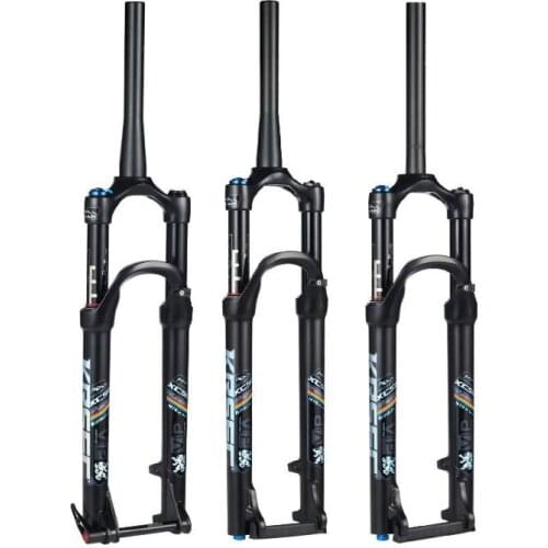 2018 HOT Sale ! New MTB High Quality 26 27.5 29 Inch 9mm 15mm Cone Black Tube Damping Air Fork Mountain Bicycle Fork