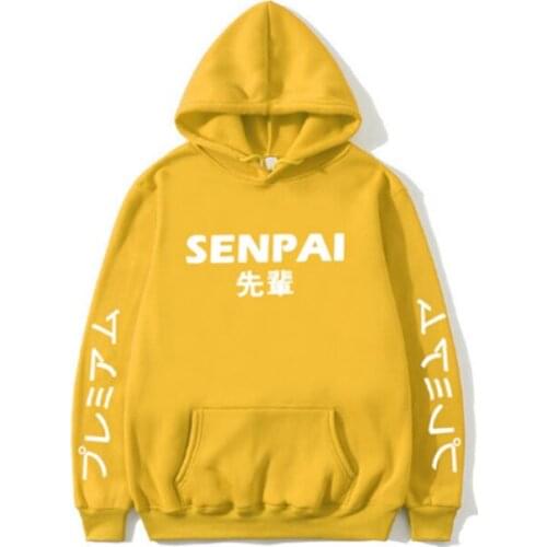 2021 Fashion Japanese Streetwear SENPAI Hoodie Sweatshirt Multiple Colour Men Women Hoodies Pullover Sudadera Hombre