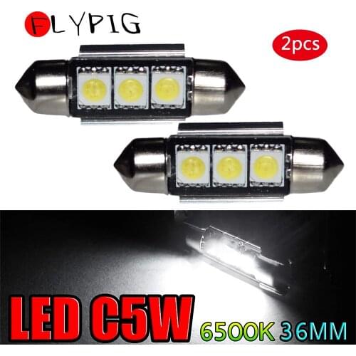 3-SMD 5050 6418 C5W LED Bulb Canbus Error Free License Plate Dome Light 10* 36mm C5W DE3423