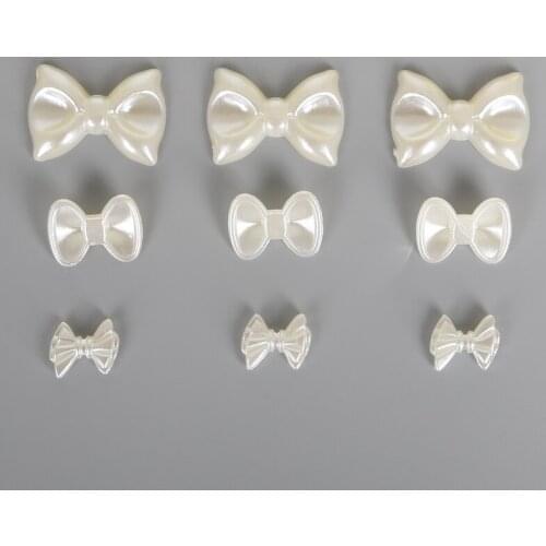 New Design 20-100PCS Imitation Plastic ABS Pearl Beads Ivory Bow Beads for Scrapbook DIY Jewelry Handmade Craft Making