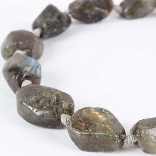 10~17pc 22x15x8mm 16.54" Natural Stone Labradorite Rough Nuggest Beads Strands For DIY Jewelry Finding Making Necklaces