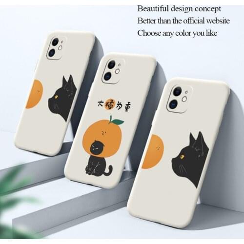 Sensitive Cat Phone Case For iPhone 12 Pro Max 11 X XS XR XSMAX SE2020 8 8Plus 7 7Plus 6 6S Plus Liquid Silicone Cover