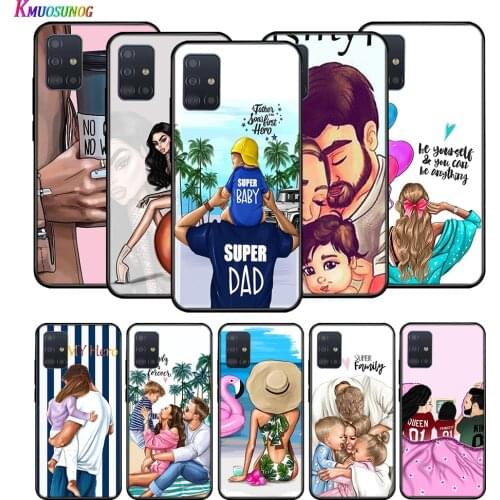 Silicone Cover Lady Dad Mom Baby Girl for Huawei P40 P30 P20 Lite E Pro P Smart Z Plus 2019 P10 P9 Lite Phone Case