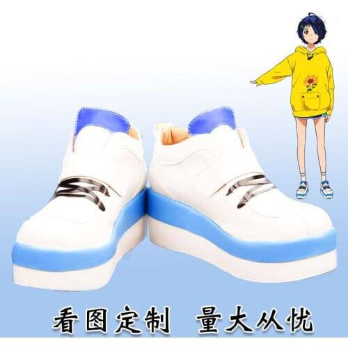 Wonder Egg Priority Ai Ohto Cosplay shoes Boots sock Wigs Dark Short Triangular Hair Clip Heat Resistant Synthetic Hair Party