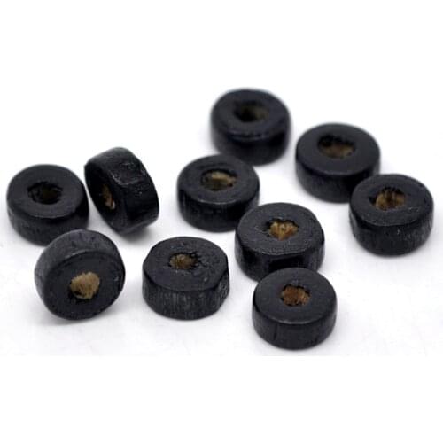 DoreenBeads 1000 Black Rondelle Wood Spacer Beads 8mm (B14232), yiwu