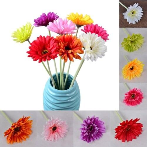 Artificial Small Silk Gerbera Flower Single Stem Daisy Colourful Flowers For DIY Home Garden Hotel Party Wedding Decoration