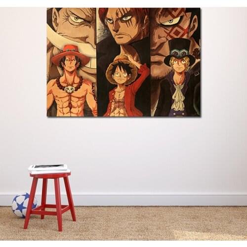 Classic Anime One Piece Character Luffy Ace Poster Canvas Painting Mural Living Room Bedroom Home Cuadros Decor Wall Picture