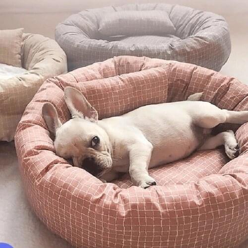 Cat Bed Dog Kennel Four Seasons Universal Pet House High Resilience PP Cotton Small Dog Teddy Bed Pad With Small Cushion Pillow