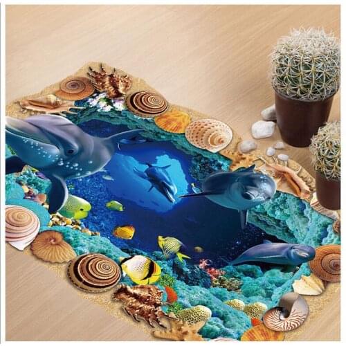 Creative 3D seabed cave living room bedroom kindergarten environment decoration Removable Wall Sticker