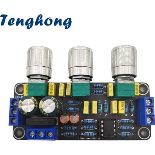 Tenghong NE5532 Mini Amplifier 2.0 Preamplifier Volume Tone Control Board Power Preamplifier Tone Board HIFI OP-AMP Dual 9-15V