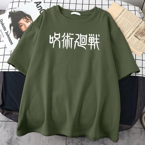 Jujutsu Kaisen Anime Print Tshirt Korean Harajuku Streetwear Casual Loose Cartoon Clothing Short Sleeve Oversize T Shirt Men