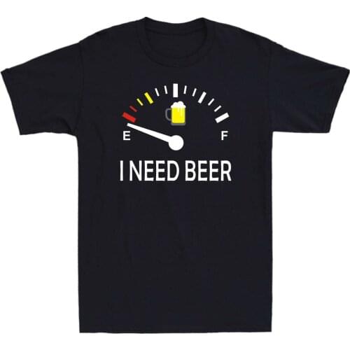 Funny Drinking I Need A Beer Meter Mens Short Sleeve T Shirt Retro Cotton Tee Vintage New Design Tshirt Men High Quality Top
