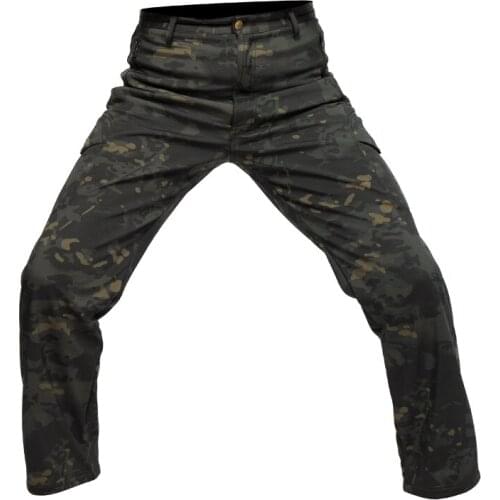 Mens Tactical Cargo Pants Camouflage Military Fleece Army Combat Trousers Waterproof Windcheater Softshell Airsoft Pants