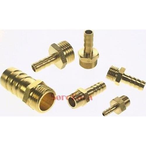 LOT 5 Hose Barb I/D 14mm x 1/2" BSP Male Thread Brass coupler Splicer Connector fitting for Fuel Gas Water