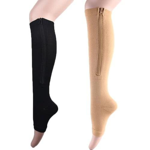 Burn Fat Zipper Compression Socks Womens Slim Sleeping Beauty Leg Prevent Varicose Veins Socks Medias De Mujer