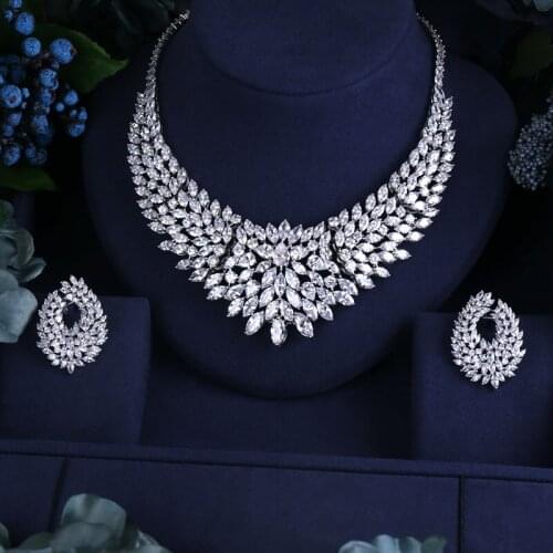 Newest Design wedding Necklace set AAA Cubic Zircon Bridal Jewelry Sets ,Earrings /Necklace,Promotion,Nickel Free, Factory price