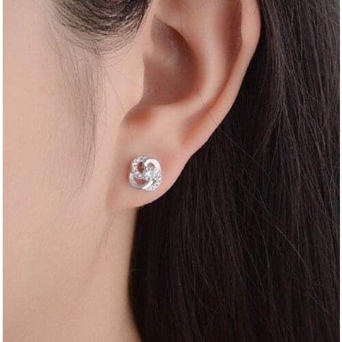 2020 New Fashion Womens Earrings Crystal Stud Earrings For Women Luxury Cubic Zirconia Wedding Jewelry Girl Gifts