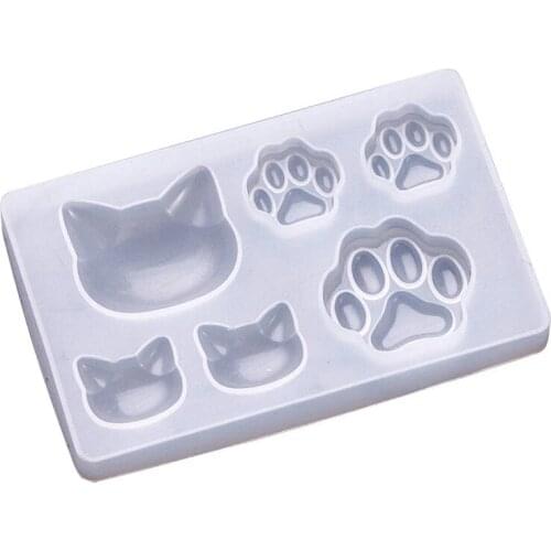 New Crystal Epoxy Diy Silicone Mold Cat Face Cat Claw Bear Paw Keychain Jewelry Pendant Resin Mold Handmade Art Crafts Tools