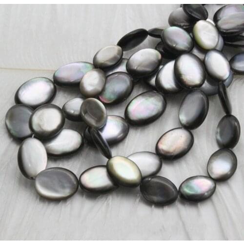 Natural Shell Men and Women Charming Elliptical Black Beads Jewelry Making DIY Necklaces Bracelets Earrings Jewelry Accessories