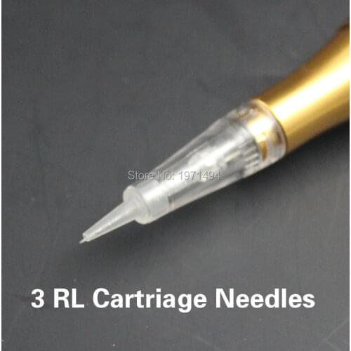 50Pcs Disposable Sterilized micro needles permanent makeup needle 3RL for digital professional eyebrow lip liner tattoo machine