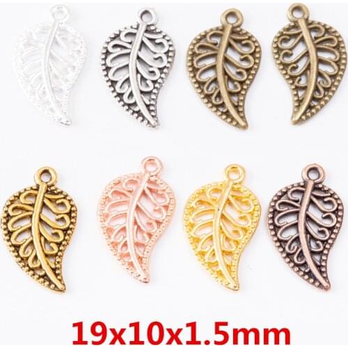 Wholesale 100 pcs Alloy Jewelry Leaves Pendants charms for bracelet necklace DIY jewelry making 6476