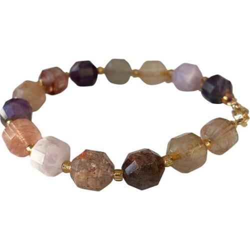 Wholesale Color Hair Natural Crystal Bracelets Faceted Lantern Shape Beads Bracelets For Girlfriends Simple Fresh Jewelry