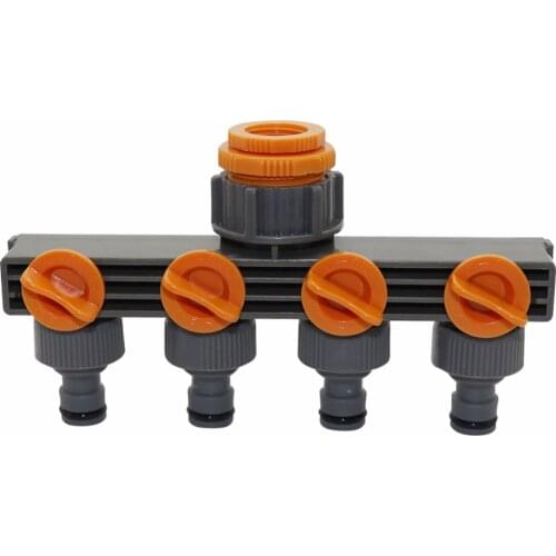 Garden irrigation 1" to 3/4" to 1/2" Female Thread 4 Way Hose Splitters Apply lawn agriculture villas industrial irrigation 1Pc