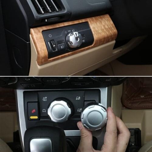 Car Headlight Switch Terrain Adjustment Knob Decoration Cover,ABS Chrome,For Land Rover Freelander 2 2007-2012 Modified Parts