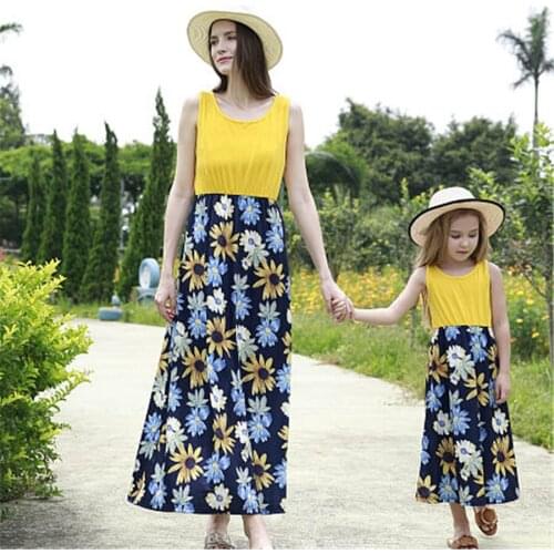 Family Mother daughter dresses Floral Long Dress Mother and daughter clothes Mom and daughter dress Family Matching Clothes