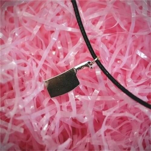 Meat Cleaver Knife Necklace / Butchers Knife Choker, Pastel Goth Clothing, Horror Necklace, Halloween Choker