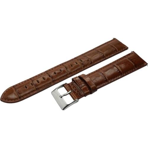 YQI 18mm 20mm 22mm 24mm Watch Strap Italian Calf Genuine Leather Watch Band Light Brown Extra Long Watches for Biger wrist