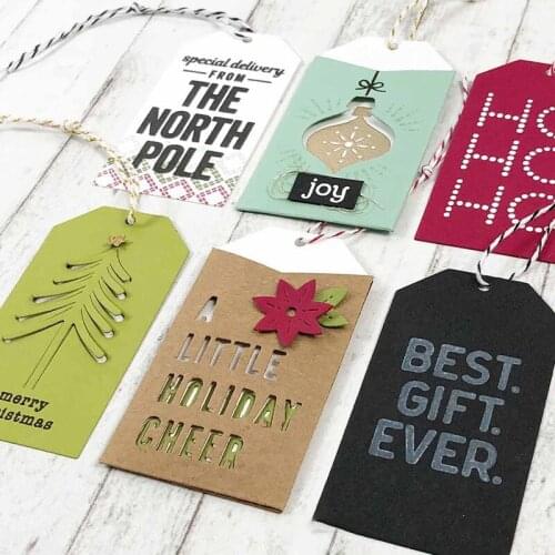 Christmas Tags Labels Metal Cutting Die Stencil Template for DIY Embossing Paper Photo Album Card Making Deer Snowflake Die Cuts