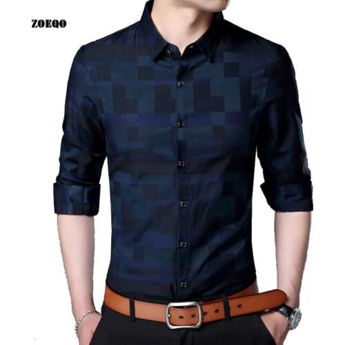 New Arrival Men Casual Shirts Men Plaid Long Sleeve Business Shirt Mens Famous Camisa Masculina Brand Clothing