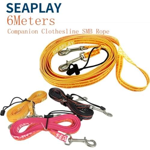 Seaplay 6m Scuba Diving SMB Rope Double-Headed Stainless Steel Blot Snap Clip With Wear-Resistant Colorful Braided Rope
