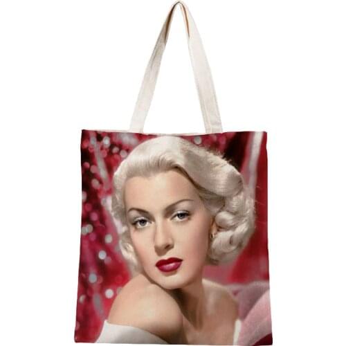 Ladies Handbags Lana Turner Canvas Tote Bag Cotton Cloth Shoulder Shopper Bags for Women Eco Foldable Reusable Shopping Bags