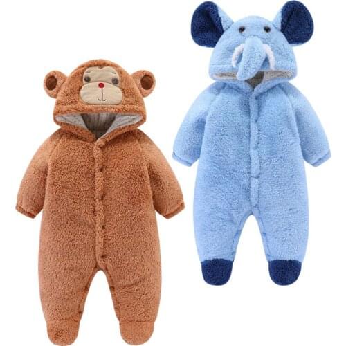 Thermal Infant Jumpsuits Warm Winter Newborn Baby Rompers Cotton Padded Childrens Outfits Kids Clothes
