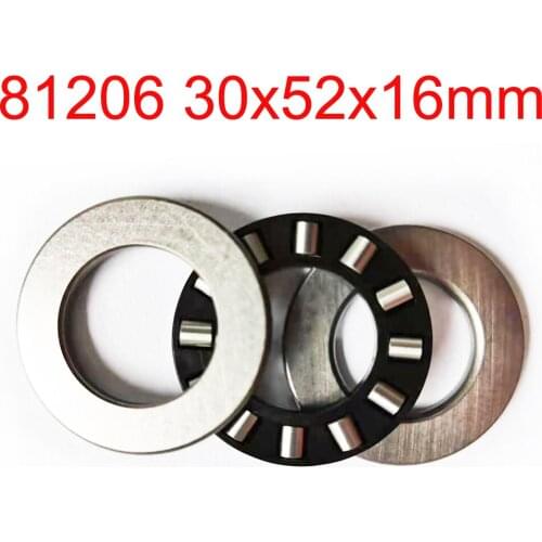 30mm shaft 81206TN 81206 30x52x16mm Thrust Cylinder Roller Bearing K81206 thrust roller assembly GS81206 WS81206 washer