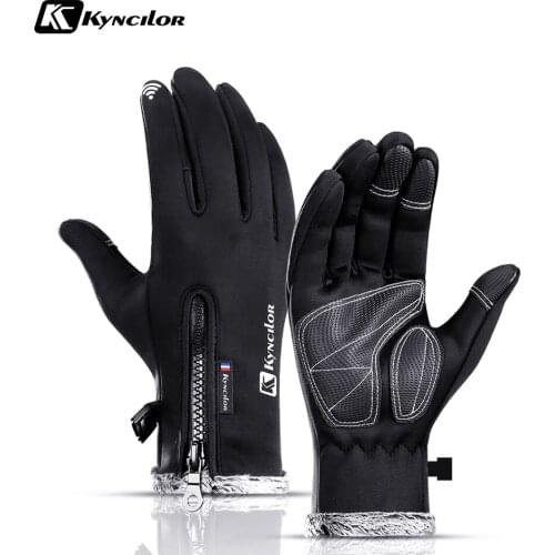 Cycling Gloves Winter Windstopper Waterproof Anti-skid Velvet Riding Glove Motorcycle Gloves Hiking Full Finger Cycling Gloves