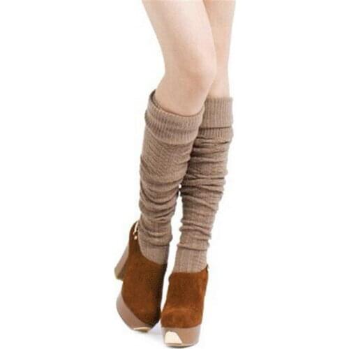 YSDNCHI Knitted Stockings Sexy Warm Long Cotton Stocks High Thigh Striped Wool Braid Winter Knee Twist Over Knee