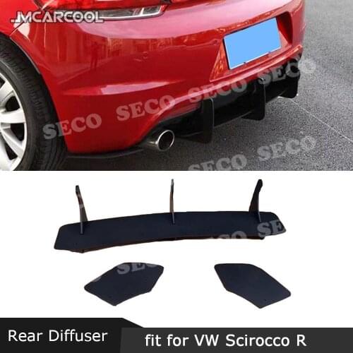 For Volkswagen VW Scirocco R 2009-2017 ABS Rear Diffuser Lip Guard Trim Covers Fins Shark Style Rear Hugger Car Styling